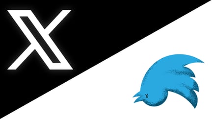 Twitter logo, both old and new