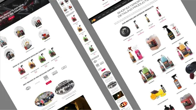 Shopify e-commerce website design for automotive detailing products brand PDP